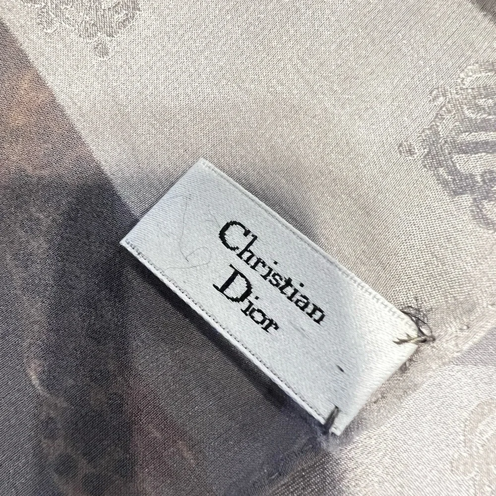 Dior Vintage Black and Gold Animal Print Scarf